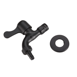 Torneira para Tanque Jardim Maquina Uso Geral Preto Fosco Black Matte com Bico Para Mangueira Metal  - 3
