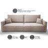 Sofá Tango 1,80m sem Caixa, Retrátil e Reclinável Velosuede Bege - Netsofás - 3