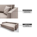 Ver imagem 5 de Sofá Tango 1,80m sem Caixa, Retrátil e Reclinável Velosuede Bege - Netsofás