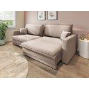 Ver imagem 2 de Sofá Tango 1,80m sem Caixa, Retrátil e Reclinável Velosuede Bege - Netsofás