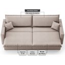 Ver imagem 4 de Sofá Tango 1,80m sem Caixa, Retrátil e Reclinável Velosuede Bege - Netsofás