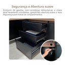 Ver imagem 7 de Mesa Diretor em L com LED 4 Gavetas 2 Portas Tamburato Supreme Marrom/Nogal/Preto Artany