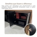 Ver mais imagens de Mesa Diretor em L com LED 4 Gavetas 2 Portas Tamburato Supreme Marrom/Nogal/Preto Artany