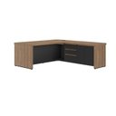 Ver imagem 3 de Mesa Diretor em L com LED 4 Gavetas 2 Portas Tamburato Supreme Marrom/Nogal/Preto Artany