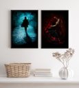 Ver imagem 1 de Kit 2 Quadros Umbanda Maria Padilha e Tranca Rua Das Almas 33x24cm:madeira Preta