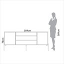 Ver imagem 5 de Balcão C/ 2 Portas e Gavetas 184cm Mdf Dalla Costa Casa Lar Cor:freijó com Off White