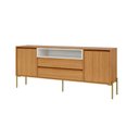 Ver imagem 2 de Balcão C/ 2 Portas e Gavetas 184cm Mdf Dalla Costa Casa Lar Cor:freijó com Off White