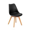 Ver imagem 3 de Conjunto Mesa de Jantar Hairpin 130x80 Branca com 6 Cadeiras Eiffel Leda - Preto