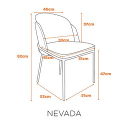 Kit 2 Cadeiras Nevada Denali Fratini Assento Tecido Nude Encosto Pu Caramelo Base Aço Carbono - 6