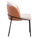 Ver imagem 4 de Kit 2 Cadeiras Nevada Denali Fratini Assento Tecido Nude Encosto Pu Caramelo Base Aço Carbono