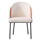 Ver imagem 3 de Kit 2 Cadeiras Nevada Denali Fratini Assento Tecido Nude Encosto Pu Caramelo Base Aço Carbono