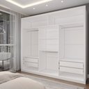 Ver imagem 5 de Guarda-roupa Casal Catarina 3 Portas de Correr 4 Gavetas com Espelhos Branco - Panorama Móveis