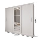 Ver imagem 4 de Guarda-roupa Casal Catarina 3 Portas de Correr 4 Gavetas com Espelhos Branco - Panorama Móveis