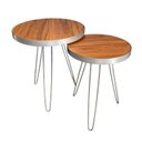 Ver imagem 1 de Conjunto Mesa Lateral Siena Cumaru BELI HOUSE Prata
