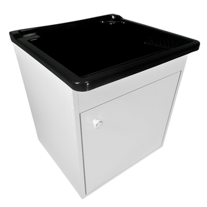 Tanque de Lavar Roupa 26l Suspenso com Gabinete 46cm Montado Tanque: Preto