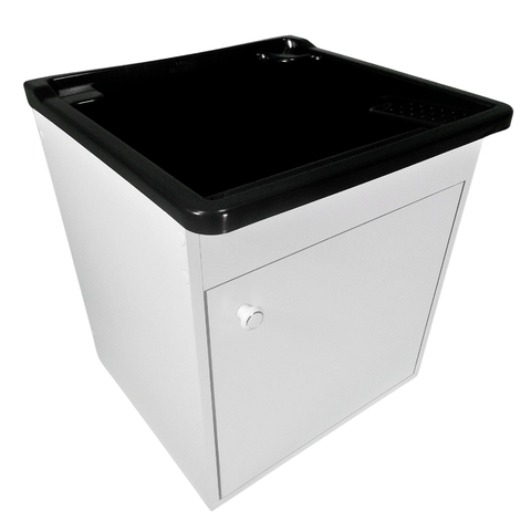 Tanque de Lavar Roupa 26l Suspenso com Gabinete 46cm Montado Tanque: Preto