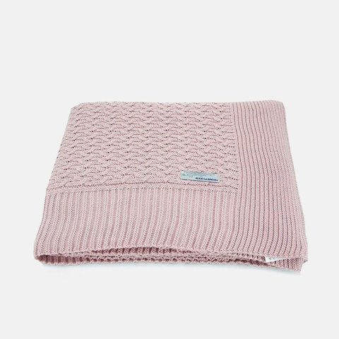 Peseira de Tricot Maxime com Porta Travesseiro - Nude Blue Gardenia