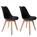 Ver imagem 1 de Conjunto com 2 Cadeiras para Sala de Jantar Saarinen PP Preto