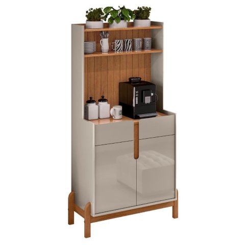 Aparador Café 2 Portas e 2 Gavetas Durbin Off White Cedro