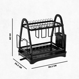 Escorredor e Organizador de Louças Inox Preto - 4