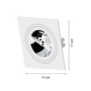 Ver imagem 2 de KIT 4 Spots Embutir AR111 Quadrado Branco Face Plana - SaveEnergy