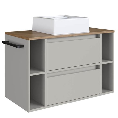 Gabinete para Banheiro com Cuba 01 Porta 80cm Mel Arenas Proddy
