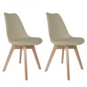 Ver imagem 1 de Conjunto com 2 Cadeiras para Sala de Jantar Saarinen PP Bege/Nude