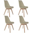 Ver imagem 1 de Conjunto com 4 Cadeiras para Sala de Jantar Saarinen PP Bege/Nude
