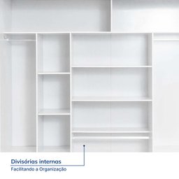 Guarda-Roupa Casal 3 Portas de Correr Muriqui Maxx CabeCasa MadeiraOriginals - 15