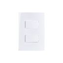 Ver imagem 1 de Interruptor Simples Duplo Margirius Sleek 10a com Placa 4x2 Branco