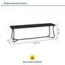 Banco Estilo Retrô 136cm X 42cm Vareta - 2