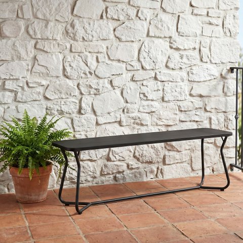 Banco Estilo Retrô 136cm x 42cm Vareta Preto