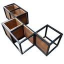 Ver imagem 4 de Nicho de Parede de Madeira e Ferro - Decoração Industrial - Cores Preto e Imbuia