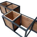 Ver mais imagens de Nicho de Parede de Madeira e Ferro - Decoração Industrial - Cores Preto e Imbuia