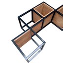 Ver imagem 7 de Nicho de Parede de Madeira e Ferro - Decoração Industrial - Cores Preto e Imbuia