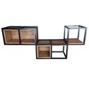 Ver imagem 3 de Nicho de Parede de Madeira e Ferro - Decoração Industrial - Cores Preto e Imbuia