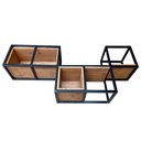 Ver imagem 2 de Nicho de Parede de Madeira e Ferro - Decoração Industrial - Cores Preto e Imbuia