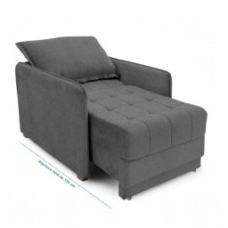 Poltrona Cama Reclinável Retrátil Viena Boucle Grafite - Loja Sheep - 6