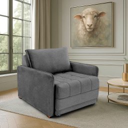 Poltrona Cama Reclinável Retrátil Viena Boucle Grafite - Loja Sheep - 2