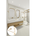 Ver imagem 2 de Kit de Acessórios Para Banheiro com 3 Peças em Aço Inox Dourado Linha Larissa com toalheiro Simples