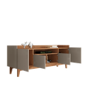 Ver imagem 3 de Rack para TV até 60 Polegadas MDF 158cm Pés em Madeira Maciça 4 Portas 1 Nicho Adria Versátile Bege