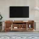 Ver imagem 6 de Rack para TV até 60 Polegadas MDF 158cm Pés em Madeira Maciça 4 Portas 1 Nicho Adria Versátile Bege