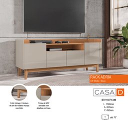 Rack para TV até 60 Polegadas 4 Portas 1 Nicho 158cm Adria Versátile  - 10