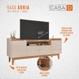 Rack para TV até 60 Polegadas 4 Portas 1 Nicho 158cm Adria Versátile  - 9