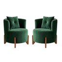 Ver imagem 4 de Kit 2 Poltronas Orgânica Curva Luna Veludo Verde - Montanaris Decor