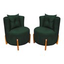 Ver imagem 1 de Kit 2 Poltronas Orgânica Curva Luna Veludo Verde - Montanaris Decor