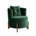 Ver imagem 5 de Kit 2 Poltronas Orgânica Curva Luna Veludo Verde - Montanaris Decor
