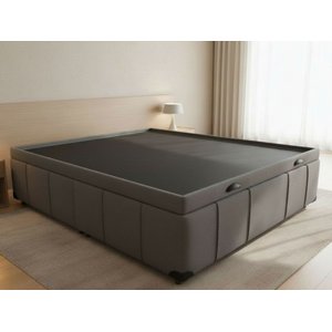 Box Bau Casal Premium 1,44x1,94x0,48m Primore Linho Grafite