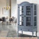 Ver imagem 3 de Cristaleira Versalhes 2 Portas e 1 Gaveta Cor Cinza 192 Cm - 63699