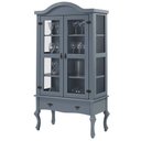 Ver imagem 1 de Cristaleira Versalhes 2 Portas e 1 Gaveta Cor Cinza 192 Cm - 63699